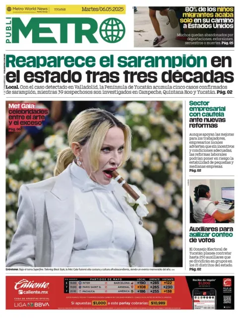 Portada de Publimetro Merida del martes, 6 de mayo de 2025