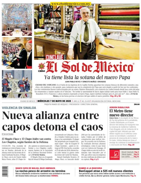 Portada de El Sol de Mexico