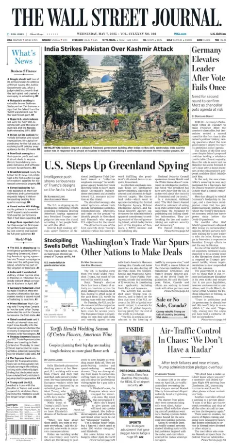 Portada de The Wall Street Journal