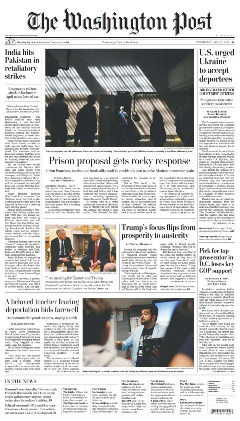Portada de The Washington Post del miércoles, 7 de mayo de 2025