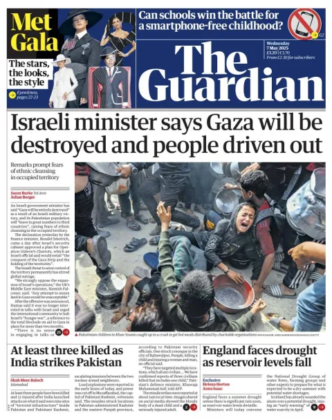 Portada de The Guardian (reino Unido) del miércoles, 7 de mayo de 2025