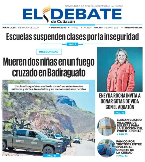 Portada de El Debate de Culiacan
