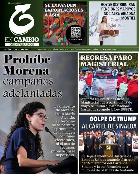 Portada de En Cambio - Quintana Roo (portada) del miércoles, 7 de mayo de 2025