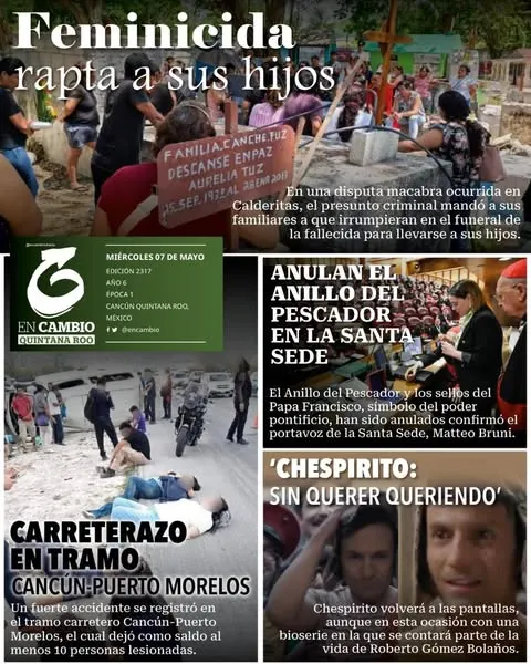Portada de En Cambio - Quintana Roo (contraportada) del miércoles, 7 de mayo de 2025