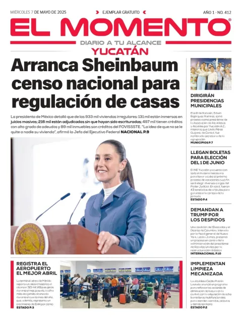 Portada de El Momento Yucatan del miércoles, 7 de mayo de 2025