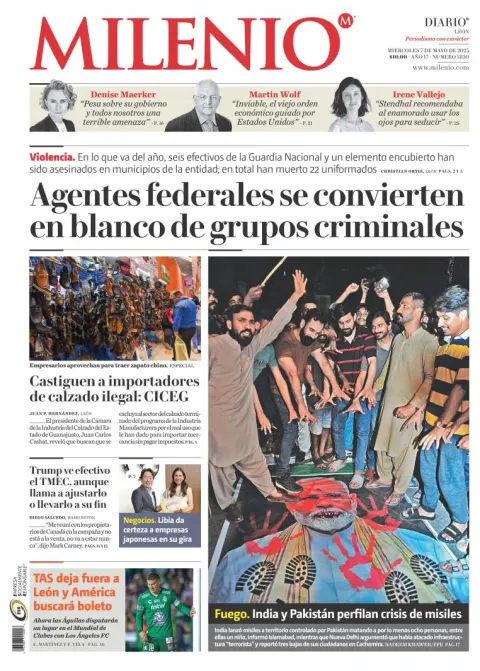 Portada de Milenio Leon del miércoles, 7 de mayo de 2025
