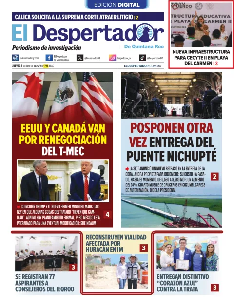 Portada de El Despertador de Quintana Roo