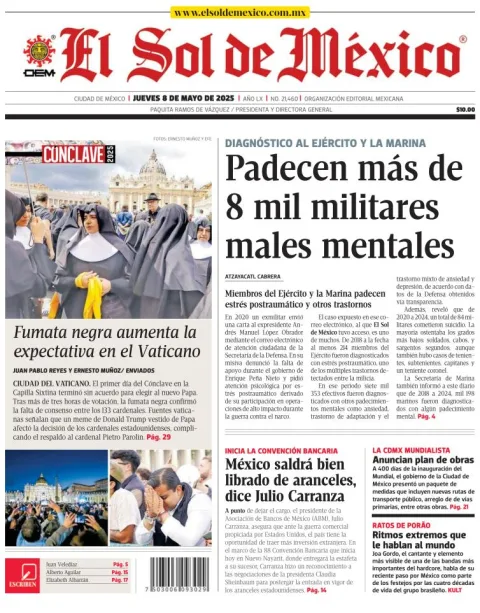 Portada de El Sol de Mexico