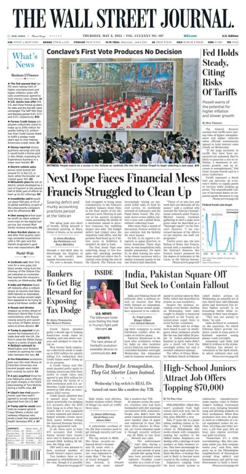 Portada de The Wall Street Journal