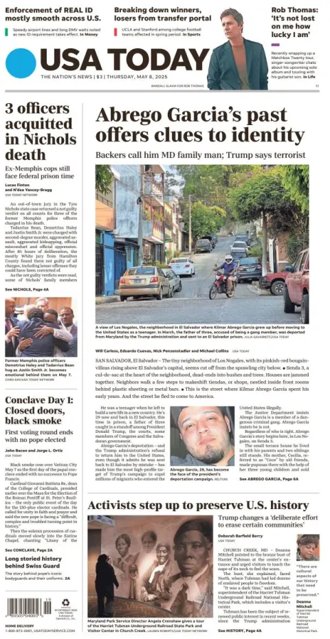 Portada de Usa Today