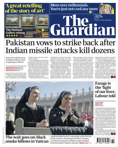 Portada de The Guardian (reino Unido)