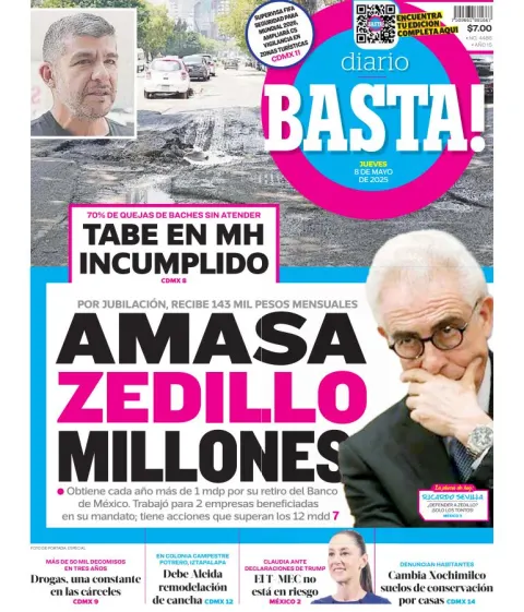 Portada de Basta del jueves, 8 de mayo de 2025