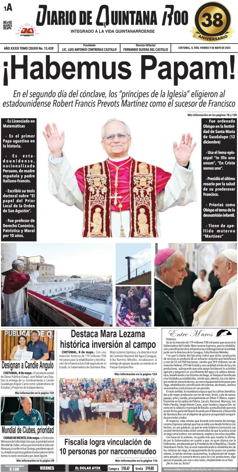 Portada de Diario de Quintana Roo (portada)