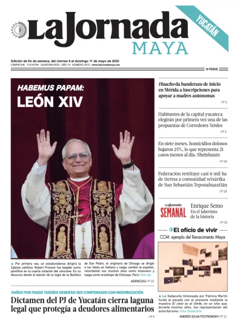 Portada de La Jornada Maya Yucatán del viernes, 9 de mayo de 2025