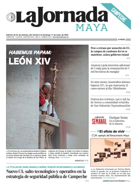 Portada de La Jornada Maya Campeche del viernes, 9 de mayo de 2025