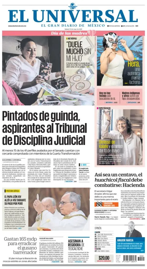 Portada de El Universal