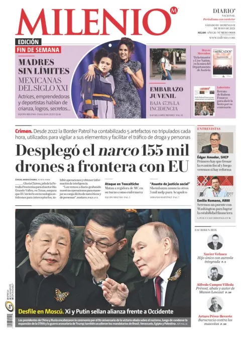 Portada de Milenio del sábado, 10 de mayo de 2025