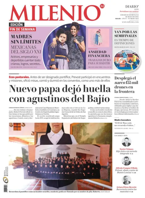 Portada de Milenio Leon del sábado, 10 de mayo de 2025
