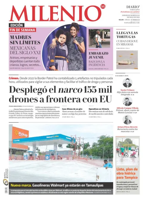 Portada de Milenio Tamaulipas del sábado, 10 de mayo de 2025