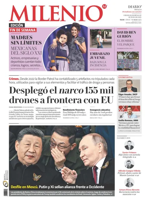 Portada de Milenio Hidalgo del sábado, 10 de mayo de 2025