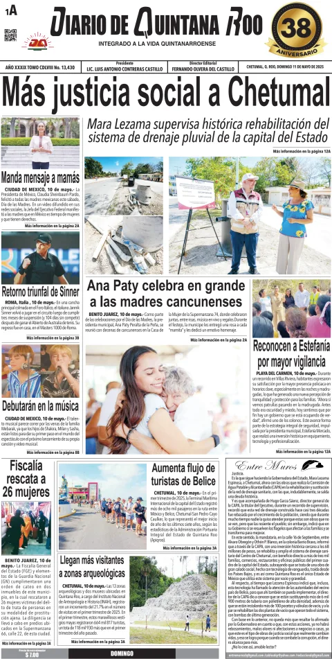 Portada de Diario de Quintana Roo (portada)