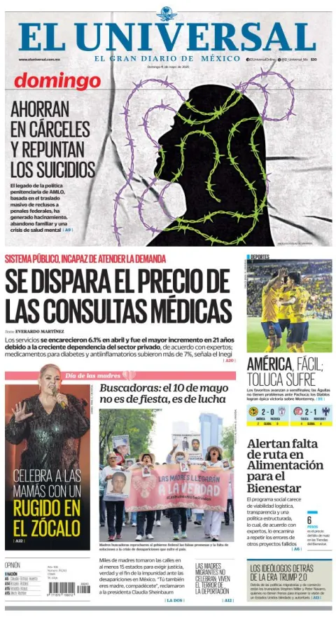 Portada de El Universal
