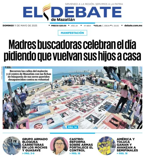 Portada de El Debate de Mazatlan