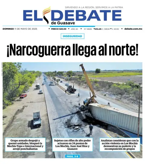 Portada de El Debate de Guasave