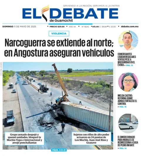 Portada de El Debate de Guamuchil
