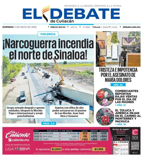 Portada de El Debate de Culiacan