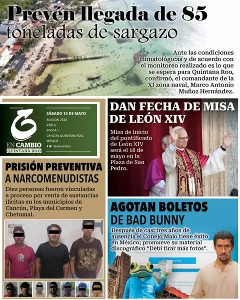 Portada de En Cambio - Quintana Roo (contraportada) del sábado, 10 de mayo de 2025