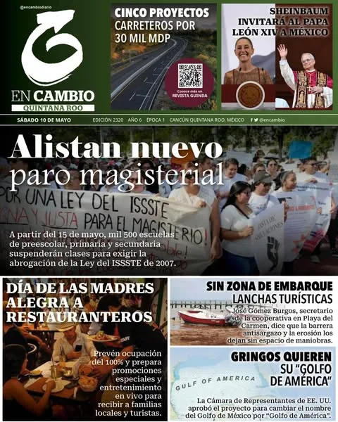 Portada de En Cambio - Quintana Roo (portada) del sábado, 10 de mayo de 2025