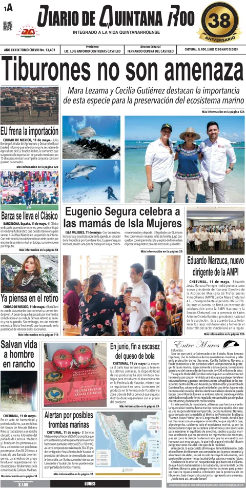 Portada de Diario de Quintana Roo (portada)