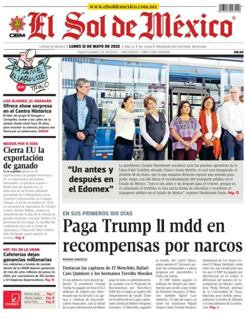 Portada de El Sol de Mexico