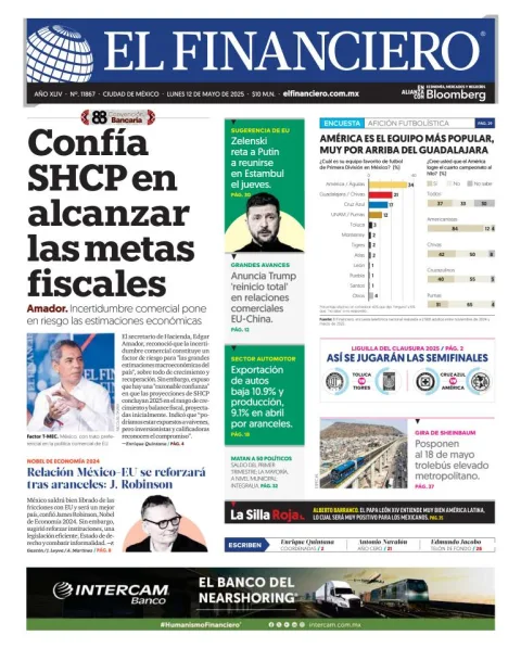 Portada de El Financiero