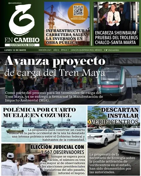 Portada de En Cambio - Quintana Roo (portada) del lunes, 12 de mayo de 2025