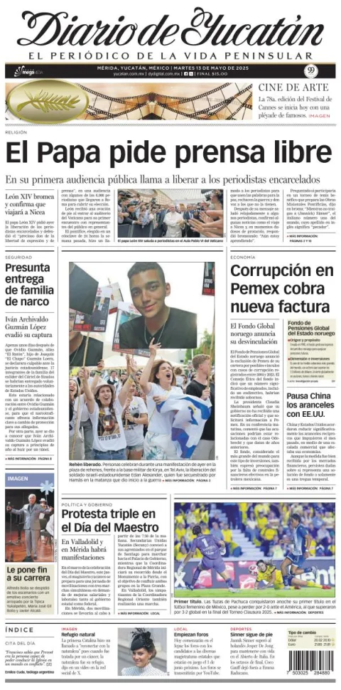 Portada de Diario de Yucatán