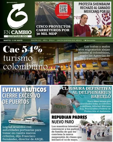 Portada de En Cambio - Quintana Roo (portada) del martes, 13 de mayo de 2025
