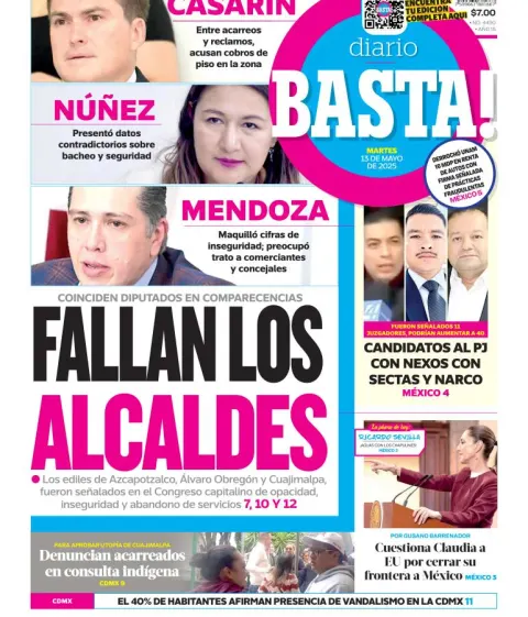 Portada de Basta del martes, 13 de mayo de 2025