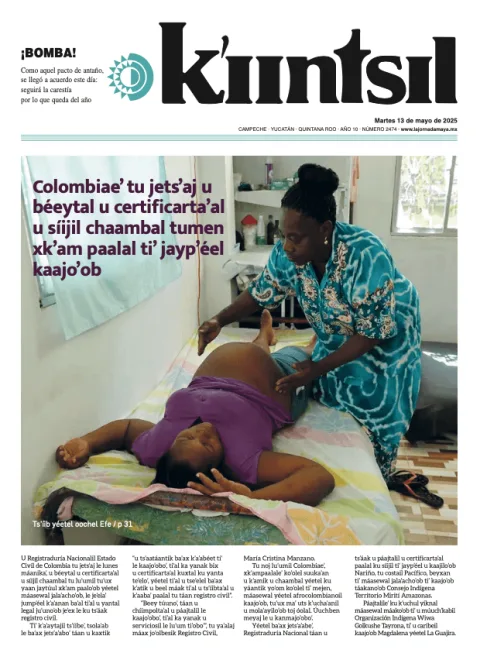 Portada de La Jornada - Kiintsil del martes, 13 de mayo de 2025