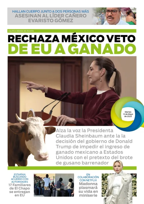 Portada de El Quintana Roo (contraportada) del martes, 13 de mayo de 2025