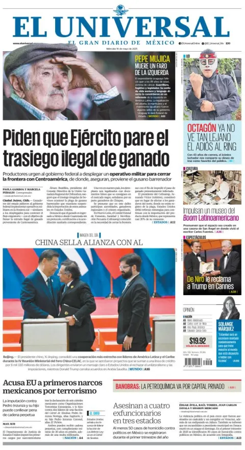 Portada de El Universal