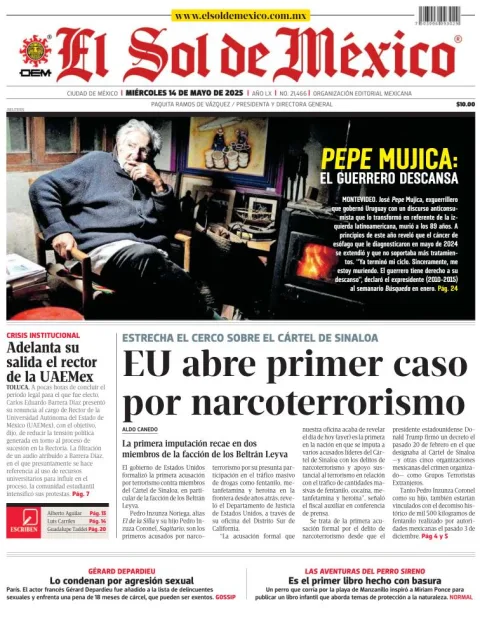 Portada de El Sol de Mexico