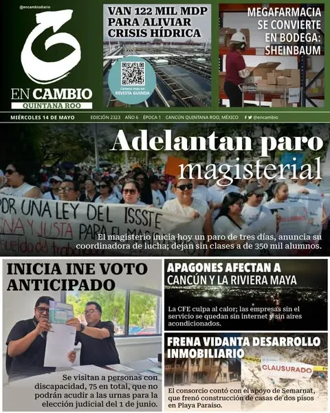 Portada de En Cambio - Quintana Roo (portada) del miércoles, 14 de mayo de 2025