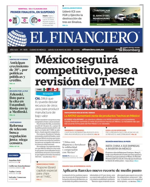 Portada de El Financiero