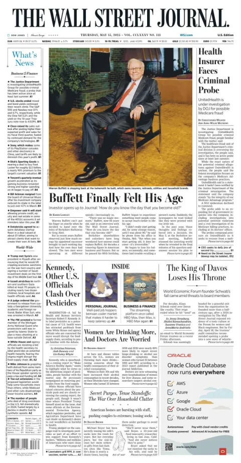 Portada de The Wall Street Journal