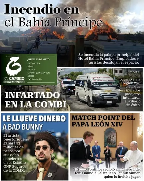 Portada de En Cambio - Quintana Roo (contraportada) del jueves, 15 de mayo de 2025