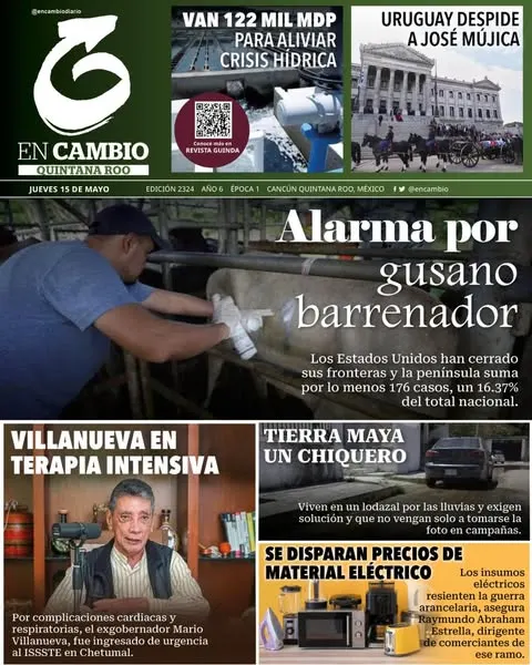 Portada de En Cambio - Quintana Roo (portada) del jueves, 15 de mayo de 2025