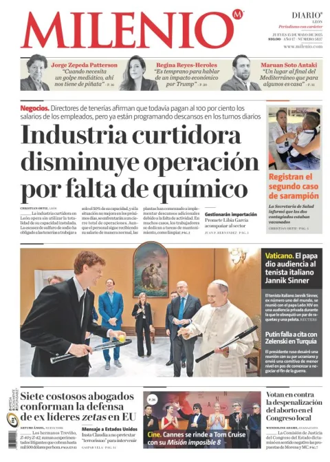 Portada de Milenio Leon del jueves, 15 de mayo de 2025