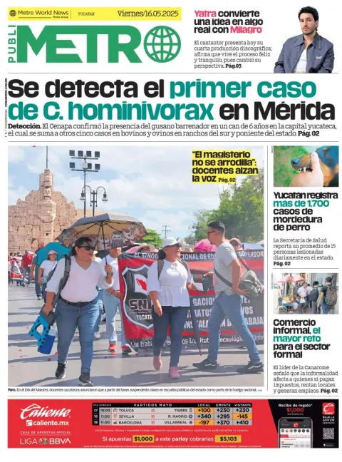 Portada de Publimetro Merida